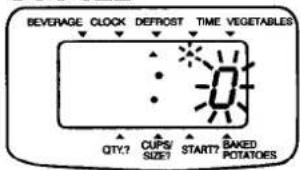 BEVERAGE CLOCK DEFROST TIME VEGETABLES QTY.? CUPS/ SIZE? START? BAKED POTATOES