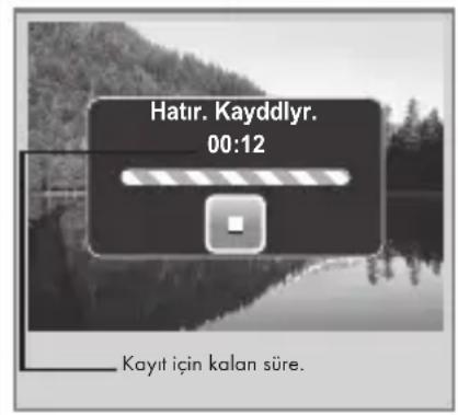 Hatir. Kayddlyr. 00:12 Kayit için kalan süre.