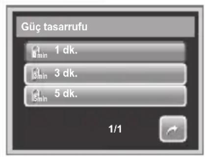 Güç tasarrufu 1 dk. 3 dk. 5 dk. 1/min 3/min 5/min 1/1
