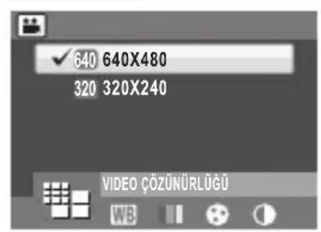 640 640X480 320 320X240 VIDEO ÇÖZÜNÜRLÜĞÜ