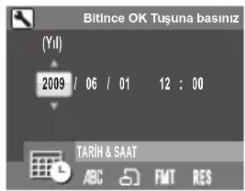 Bitince OK Tuşuna basıniz (Yıl) 2009 / 06 / 01 12 : 00 TARIH & SAAT ABC FMT RES