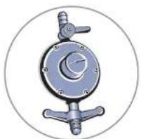 Mechanical valve component enclosed in a circular frame (no text or symbols visible)