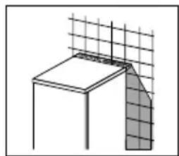 Simple line drawing of a cabinet or support structure with a grid pattern on top (no text or symbols)