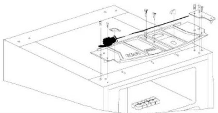 Technical line drawing of a mechanical assembly with no visible text or symbols
