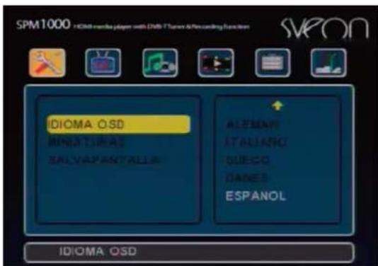 SPM1000 HDMI records player with ODM T-Tunes & Recording Function DIOMA OSD MINIATIRAS SALVAPANT ALLA ALEMAN ITALIANO QUECO DANES ESPANOL IDIOMA OSD