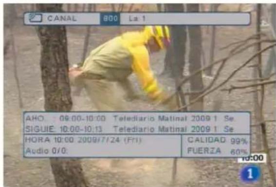 CANAL 800 La 1 AHO : 09:00-10:00 Telediario Matinal 2009 1 Se SIGUIE 10:00-10:13 Telediario Matinal 2009 1 Se HORA 10:00 2009/7/24 (F1) Audio 0/0: CALIDAD 99% FUERZA 60%