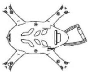 Top-down schematic of a vehicle or mechanical component with no visible text, numbers, or symbols