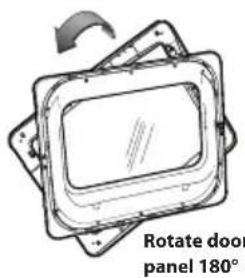 Rotate door panel 180°