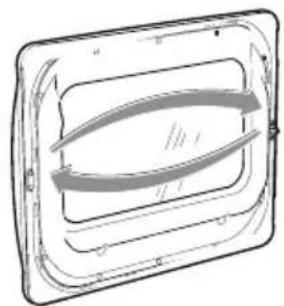 Mabe SMV745NXPGG - REVERSE PLATE AND LOCK PLATE FROM DOOR PANEL - 1