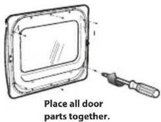 Place all door parts together.