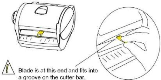 Blade is at this end and fits into a groove on the cutter bar.