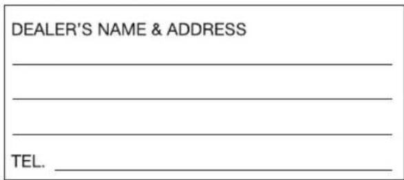DEALER'S NAME & ADDRESS TEL.