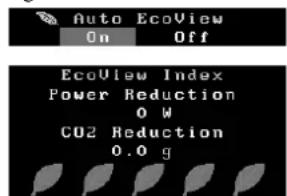 Auto EcoView On Off EcoView Index Power Reduction 0 W CO2 Reduction 0.0 g