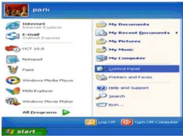 park Internet Internet Explorer E-mail Outlook Express HCT 10.0 Notepad Paint Windows Media Player MSN Explorer Windows Movie Maker All Programs My Documents My Recent Documents > My Pictures My Music My Computer Control Panel Printers and Faxes Help and Support Search Run... Log Off Turn Off Computer start