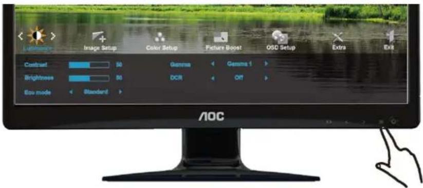 Image Setup Color Setup Picture Boost OSD Setup Extra Exit Contrast Brightness 60 60 DCR Standard AOC