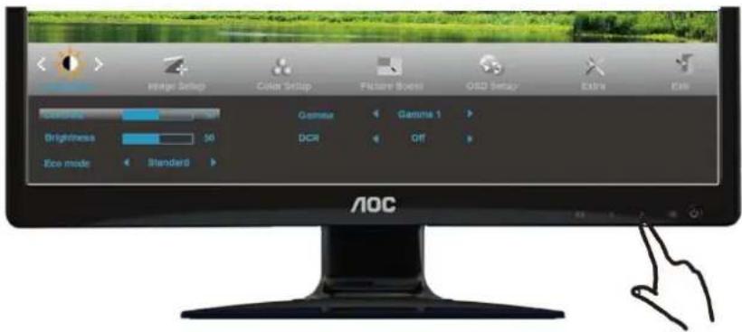 Image Setup Color Setup Picture Box3 O2D Setup Extra Edit Brightness Brightness 00 Eco mode Standard Gamma Gamma 1 DCR Off AOC