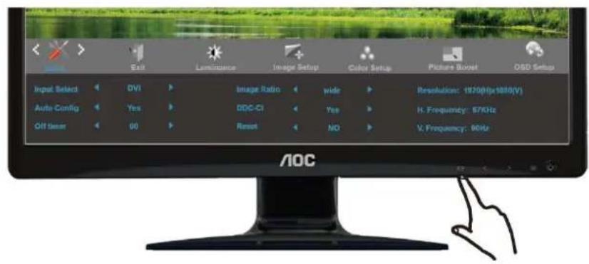 AOC E2426SWD - Press < or > to select submenu, and press enter. - 2