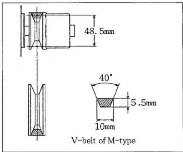 48.5mm 40° 5.5mm 10mm V-belt of M-type
