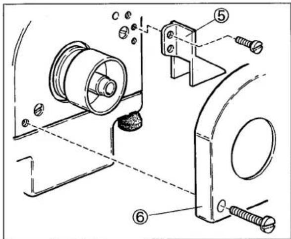 Technical diagram of a mechanical assembly with numbered components and labeled parts