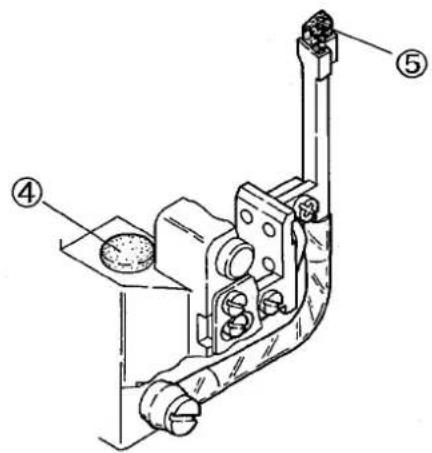 Technical diagram of a mechanical assembly with numbered components labeled ④, ⑤, and ⑤