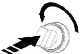 Pure mechanical diagram showing a rotating component with arrows indicating motion (no text or symbols)