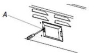 Pure technical diagram showing a rectangular object with a diagonal line and labeled point A, no text or symbols present.