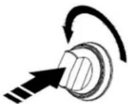 Pure mechanical component diagram with curved arrows indicating rotation or motion (no text or symbols)