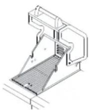 Technical line drawing of a mechanical device with no visible text or symbols