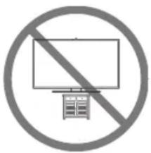 Prohibition sign with no text, featuring a circle and a TV screen symbol (no text inside)