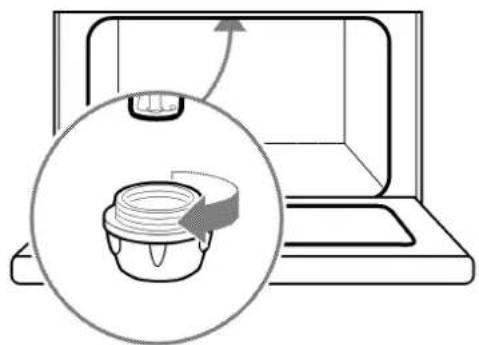 Diagram showing a laptop with a magnified inset of its internal component (no text or symbols present)
