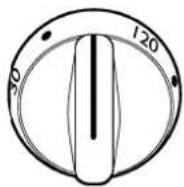 Simple black circular diagram with a crosshair symbol inside, no text or labels present.