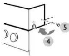 Diagram showing a mechanical or architectural component with labeled parts and directional arrows, including numbers 4 and 5.
