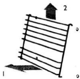 Diagram showing a heat exchanger or cooling system with labeled components and directional arrows