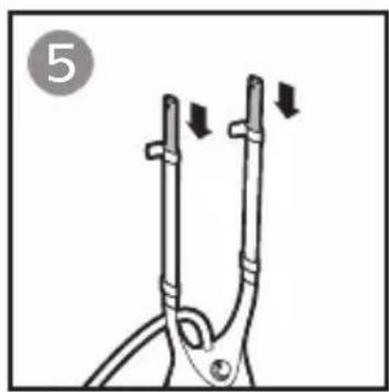 Diagram of a mechanical tool with two arms and directional arrows indicating motion (no text or symbols)