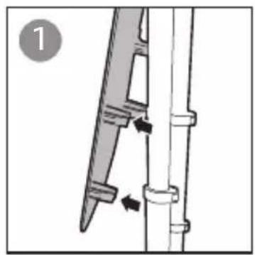 Mechanical assembly diagram showing a lever mechanism with arrows indicating motion (no text or symbols)