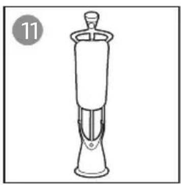 Line drawing of a laboratory apparatus with a conical top and flanged base (no text or symbols)