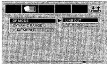 OP MODE DYNAMIC RANGE DUAL MONO LINE OUT RF REMOD