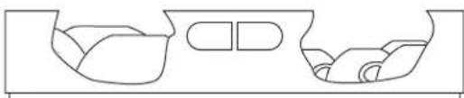 Simple line drawing of two bowl-shaped objects with no text or symbols
