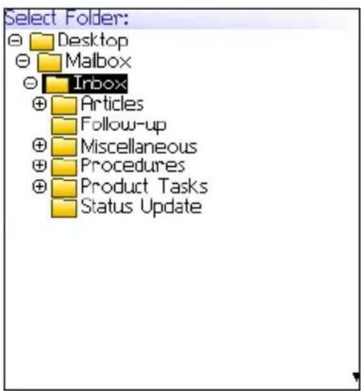 Select Folder: Desktop Malbox Inbox Articles Follow-up Miscellaneous Procedures Product Tasks Status Update