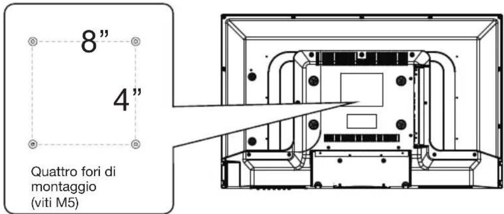 8" 4" Quattro fori di montaggio (viti M5)