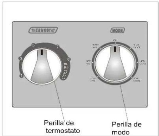 THERMOSTAT 5 7 COOLER 3 1 7 NODE PERILLA DE TERMOSTATO PERILLA DE MODE