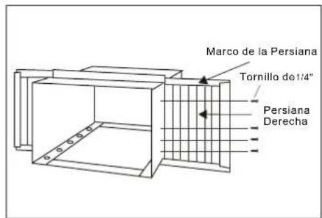 Marco de la Persiana Tornillo de 1/4" Persiana Derecha