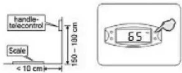 handle- telecontrol Scale < 10 cm 150 - 100 cm 65°