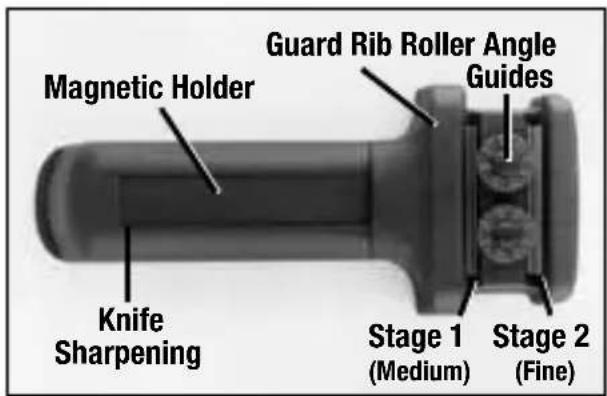 Magnetic Holder Guard Rib Roller Angle Guides Knife Sharpening Stage 1 (Medium) Stage 2 (Fine)
