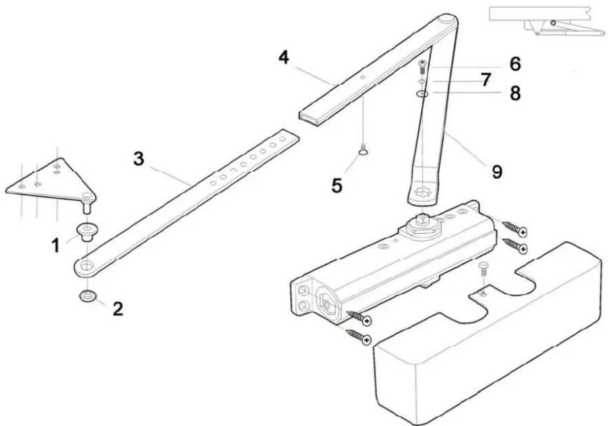 Technical diagram of a mechanical assembly with numbered parts for identification