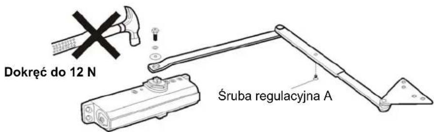 Dokreć do 12 N Śruba regulacyjna A