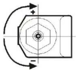 Pure technical diagram of a mechanical part with concentric circles and directional arrows, no text or symbols present.