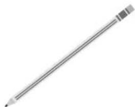 Simple line drawing of a pencil with no text or symbols