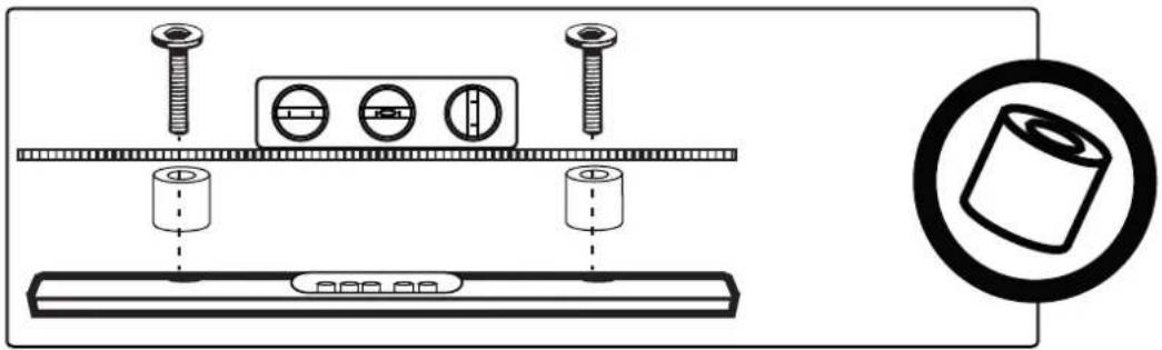 Technical diagram showing assembly of screw and cylindrical components with a magnified view of a cylindrical component.