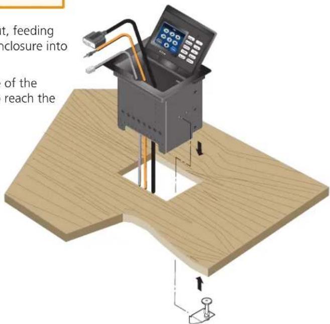 t, feeding closure into of the reach the